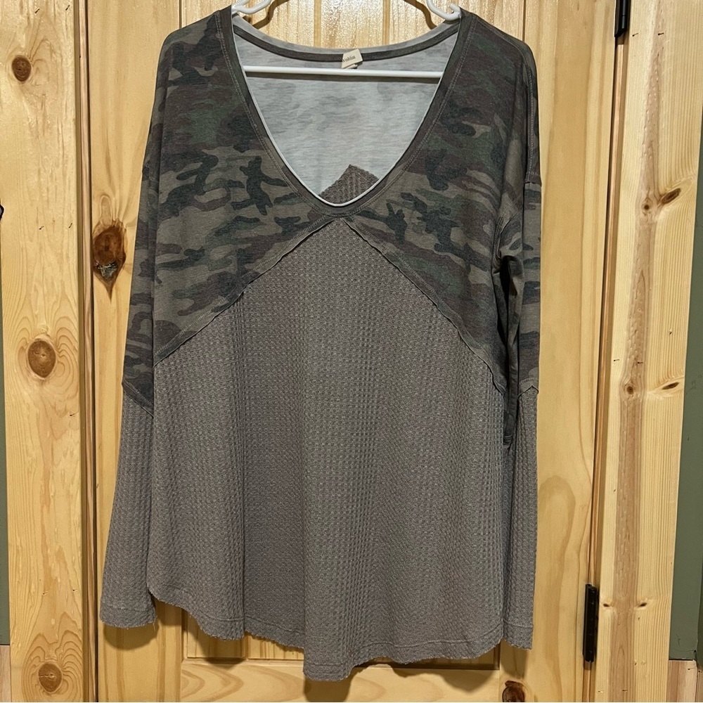 Camo Waffle knit long sleeve